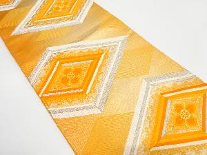 アンティーク　菱に花模様織り出し袋帯（着用可）